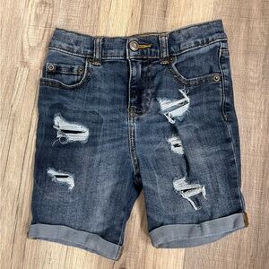Wonder Nation Boys Ripped Denim Shorts - Dark Blue | Size 7
